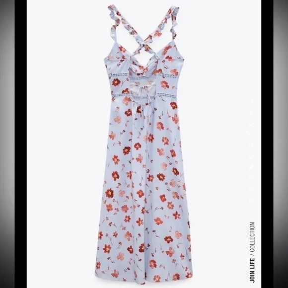 Zara Printed Linen Blend Dress - Picture 8 of 15